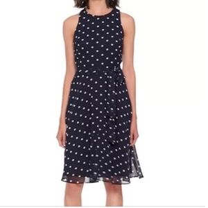 Banana Republic Navy Polka Dot Midi Dress